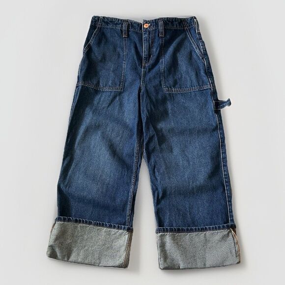 We The Free Major Leagues High Rise Cuff Crop Jean Womens 31 Carpenter - Picture 1 of 16